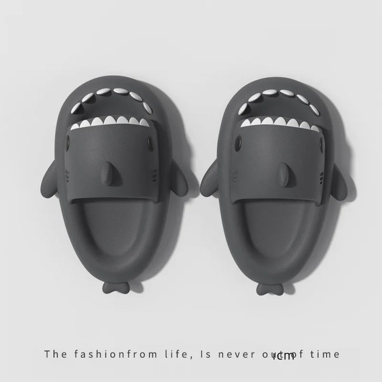Glow-in-the-Dark Shark Slides | Thick Platform Summer Mules