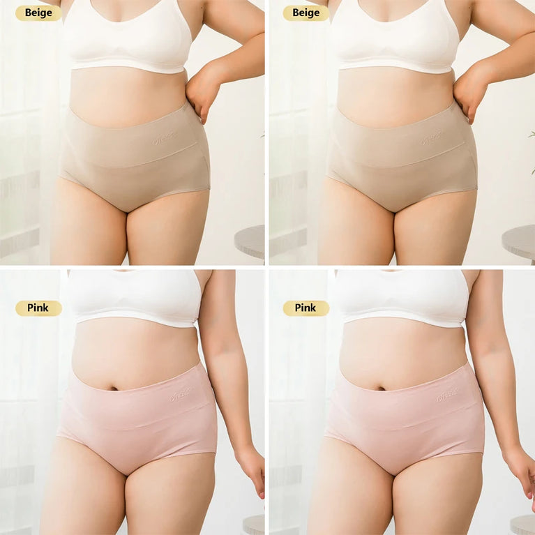 4pc Cotton High-Waist Briefs | Slimming Body Shaper Set
