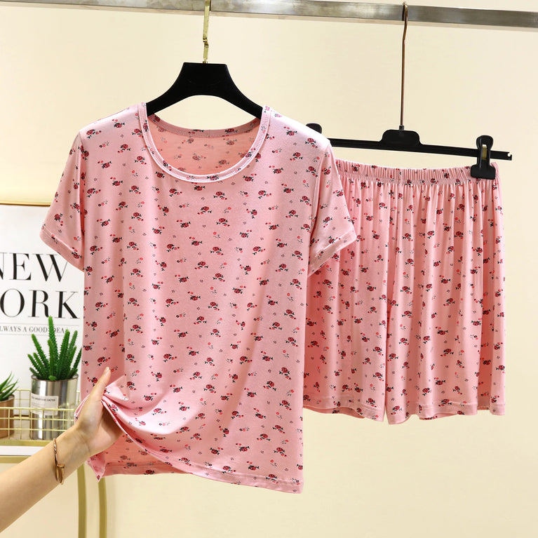 Women’s Modal Floral Pajama Set | Short Sleeve & Shorts