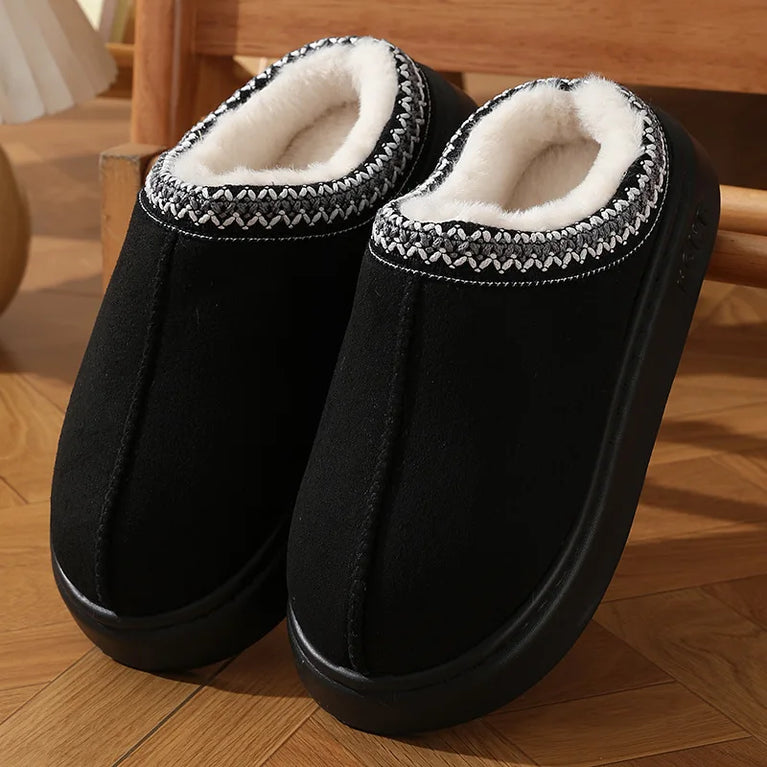 Plush Winter Platform Slippers | Warm Non-Slip Home Shoes