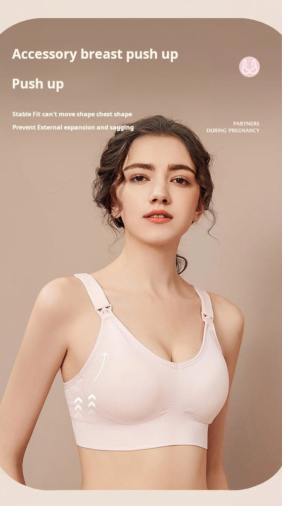 Seamless Maternity Nursing Bra – Wireless Push-Up Comfort