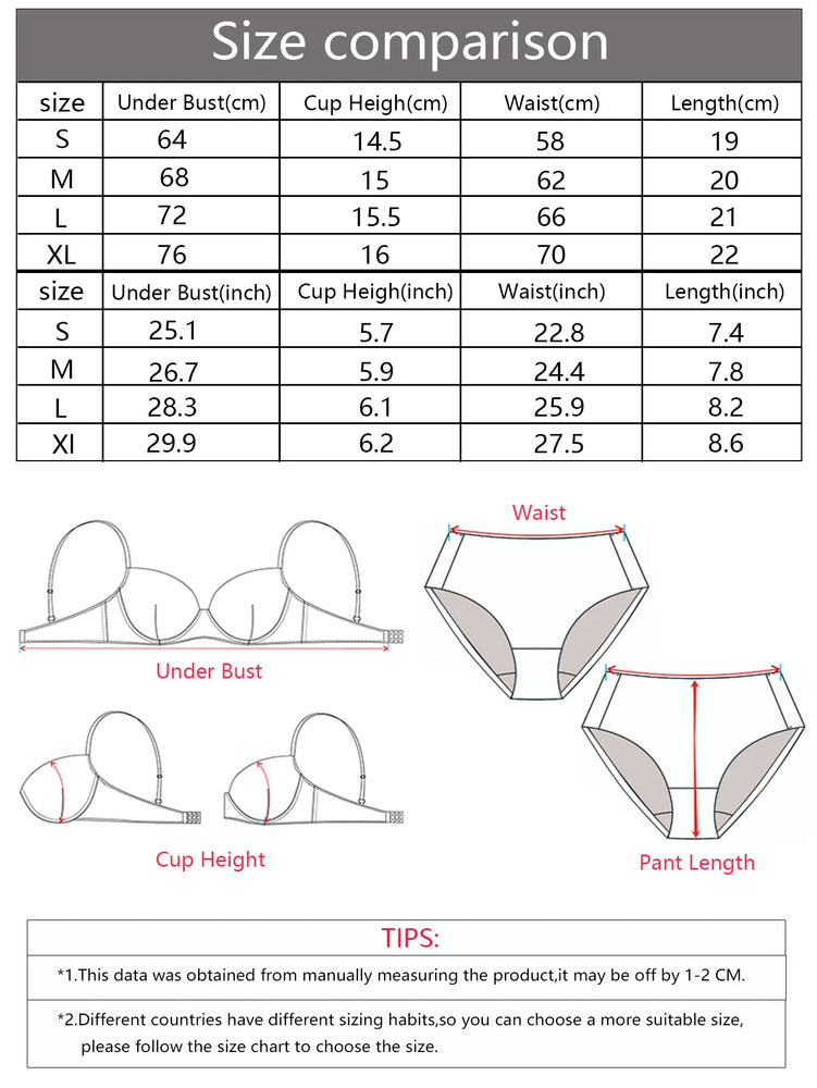 Floral Embroidery Unlined Bra & Brief Set – Wireless Sexy Lingerie