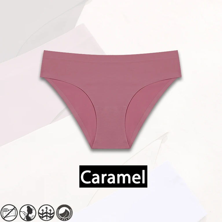 Sexy Ice Silk Women's Underwear – Low-Waist Seamless Invisible Briefs