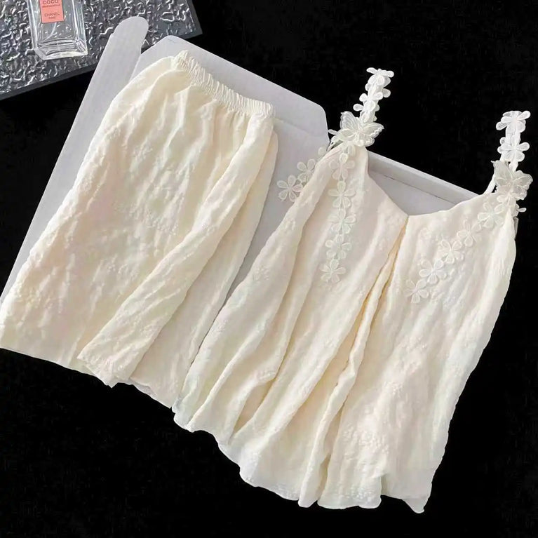 Women’s Sexy V-Neck Pajama Set | Summer Sleeveless Nightwear