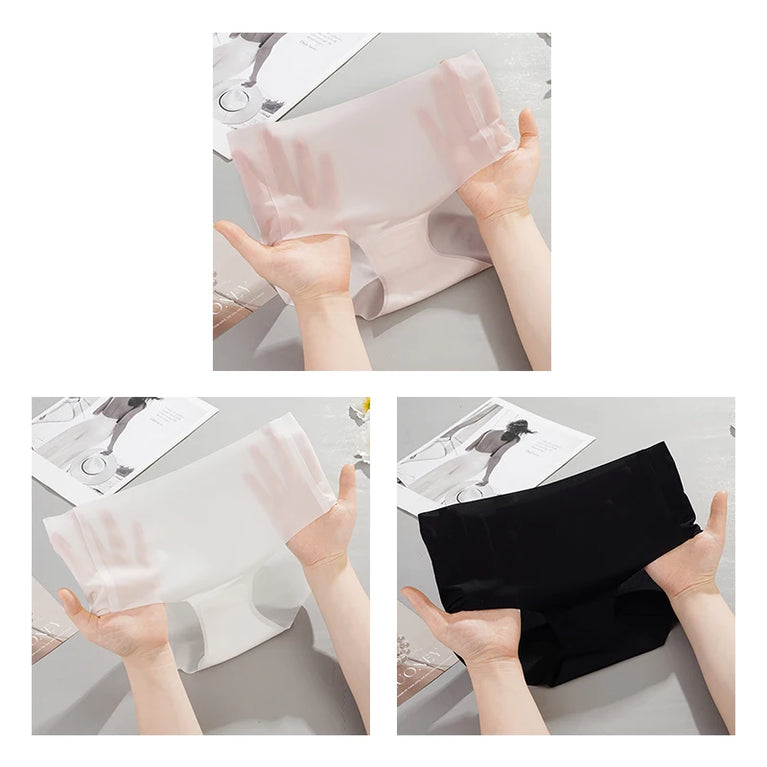 Ice Silk Seamless Briefs (3-Pack) – Low-Rise Ultra-Thin Quick-Dry Panties