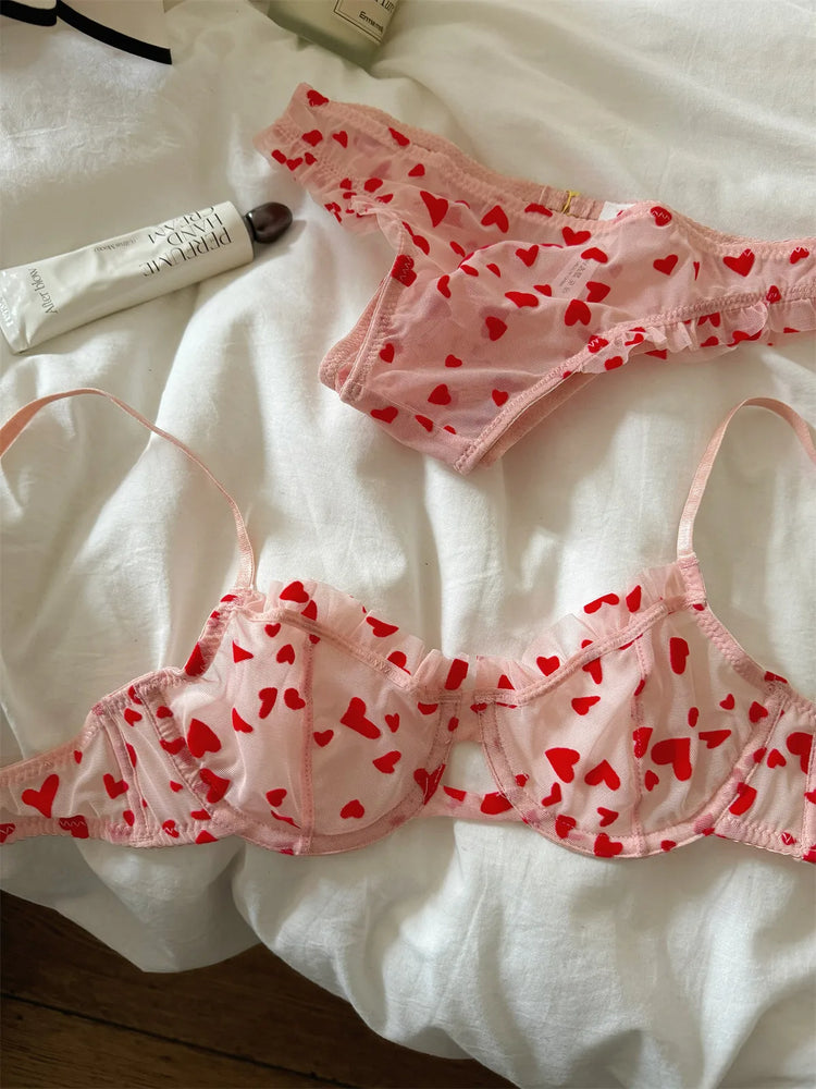 Geometric Lace Push Up Bra & Brief Set – Sexy Underwire Lingerie