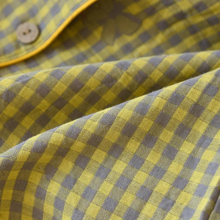 Women’s Cotton Plaid Pajamas | Pink & Green Checkered Set