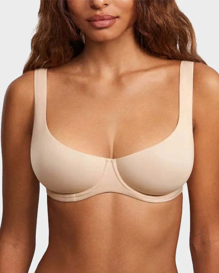 Full Support Seamless Balconette Bra | Unlined Invisible Duo