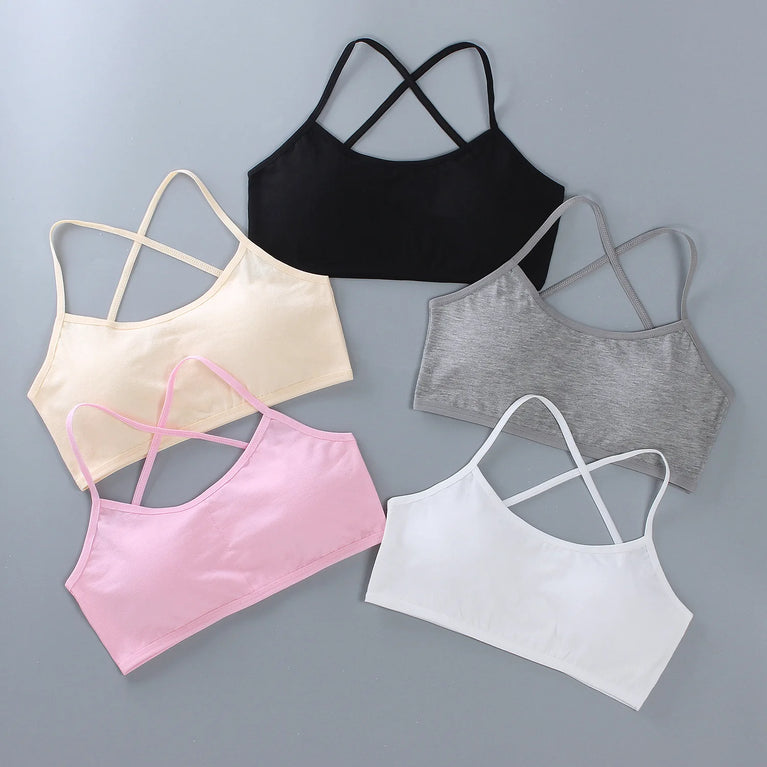 3-Pack Cotton Training Bras | Soft Teen First Camisole