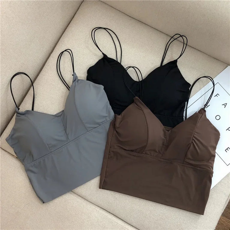 Sexy Ice Silk Camisole & Crop Top – Breathable Summer Comfort