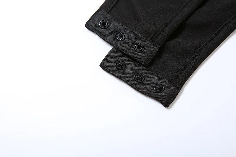 Gothic Techwear Bodysuit | Cyber Y2K Mesh Patchwork