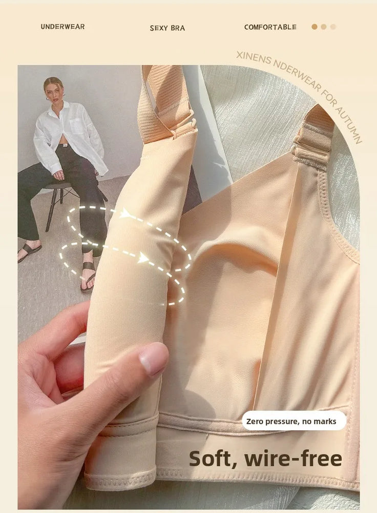 Ultra-Thin Wireless Full-Cup Bra | Sporty V-Neck Summer Fit