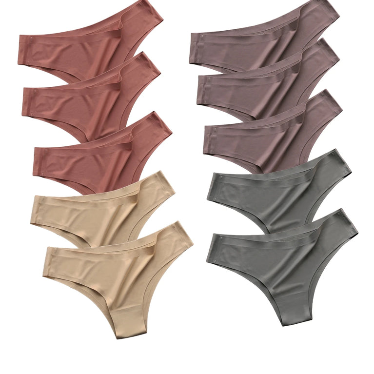 Seamless Ice Silk Briefs (10-Pack) – Low-Rise Ultra-Thin Performance Panties