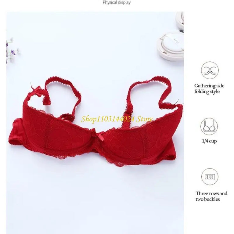 Deep V Plunge Low-Cut Bra – Sexy Cotton Push-Up Lingerie