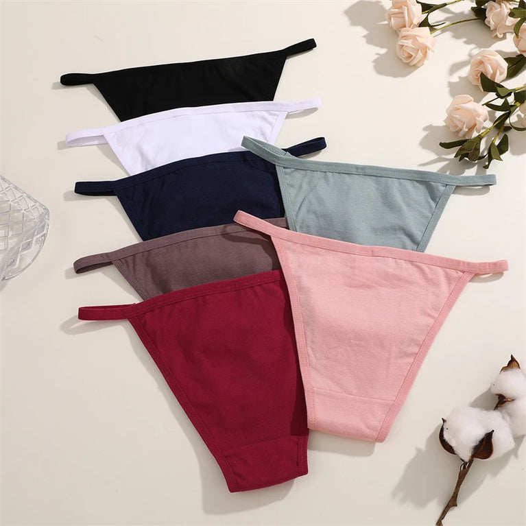 4pc Cotton Briefs | Sexy Metal Ring Low-Waist Set