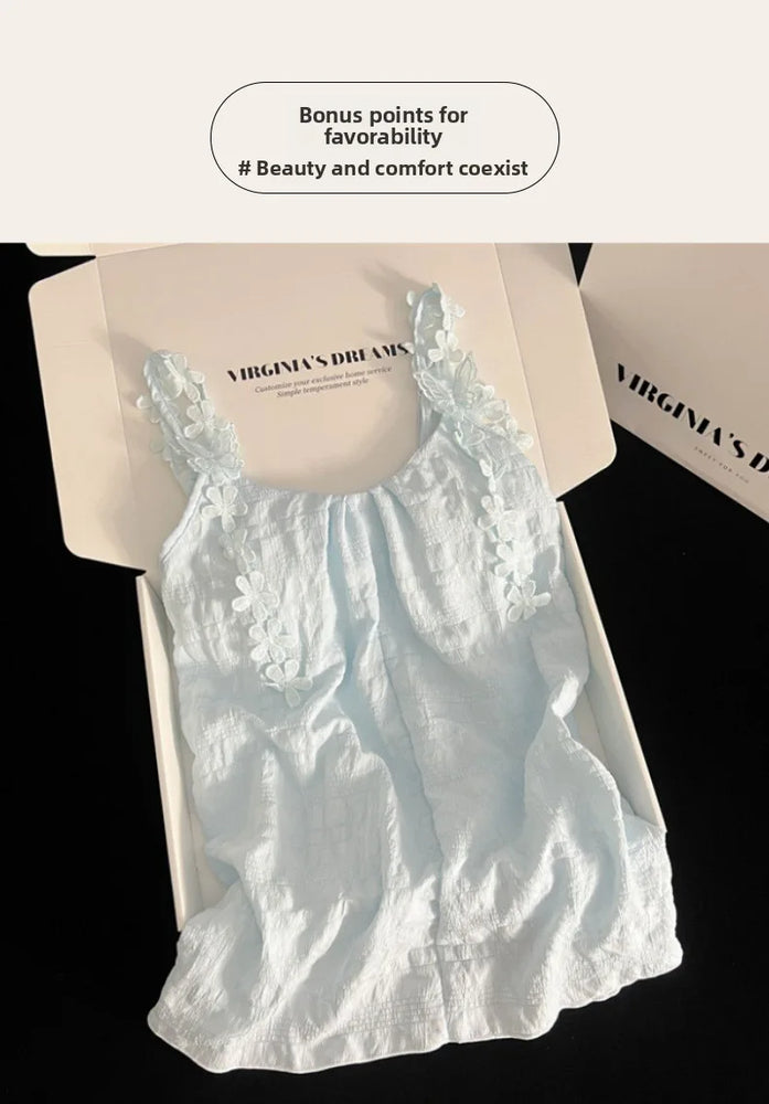Women’s Sexy V-Neck Pajama Set | Summer Sleeveless Nightwear