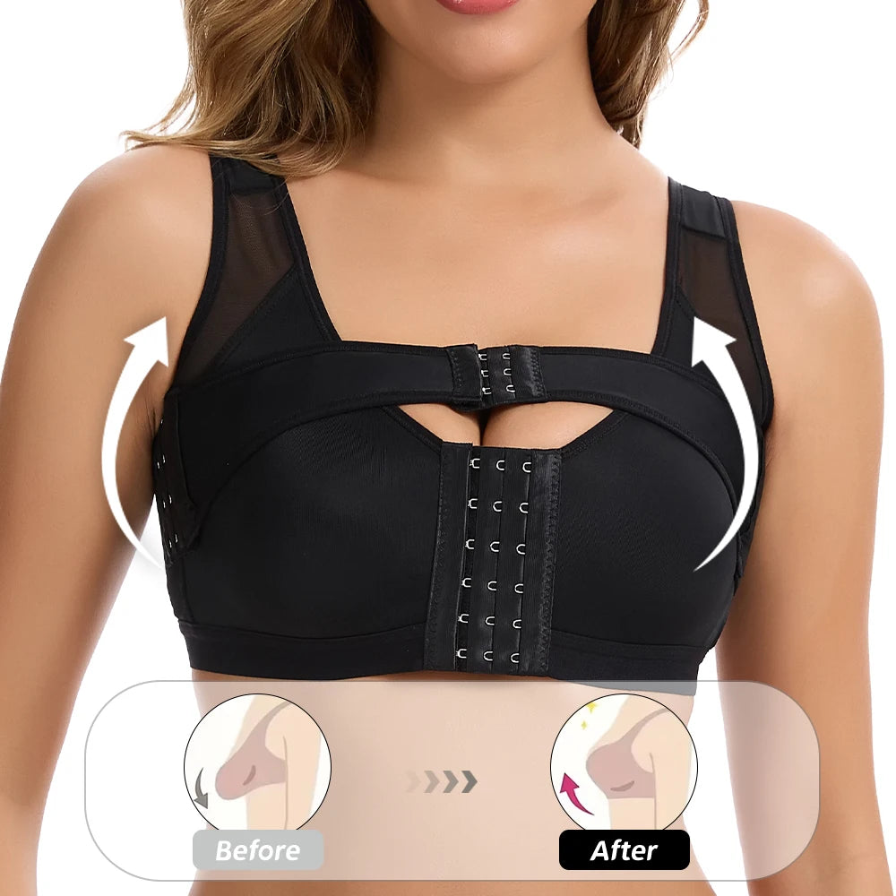 Wireless Front-Closure Support Bra | Posture Corrector Vest