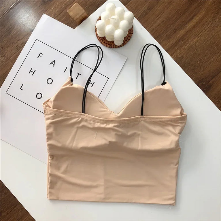 Sexy Ice Silk Camisole & Crop Top – Breathable Summer Comfort