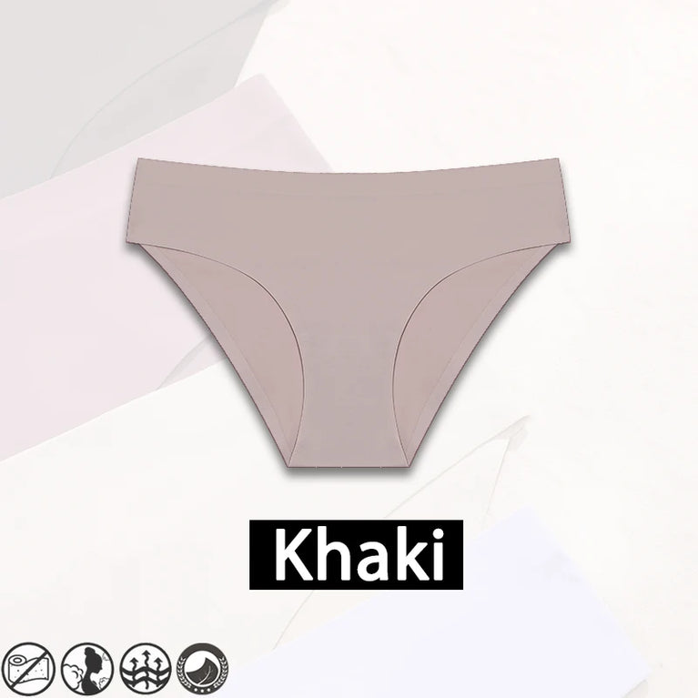Sexy Ice Silk Women's Underwear – Low-Waist Seamless Invisible Briefs