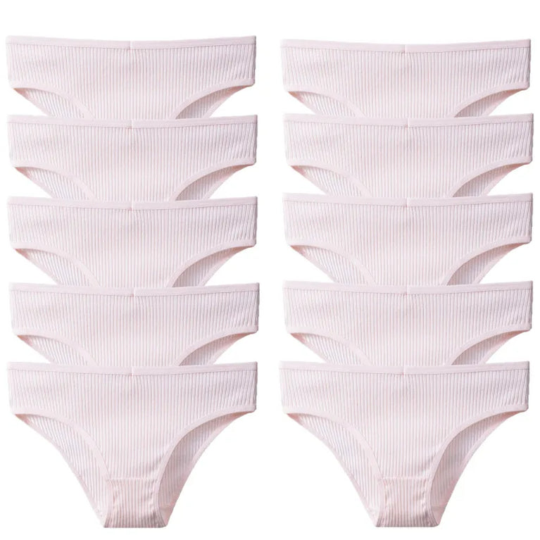 10pc Soft Cotton Briefs | Sexy Breathable Low-Waist Set