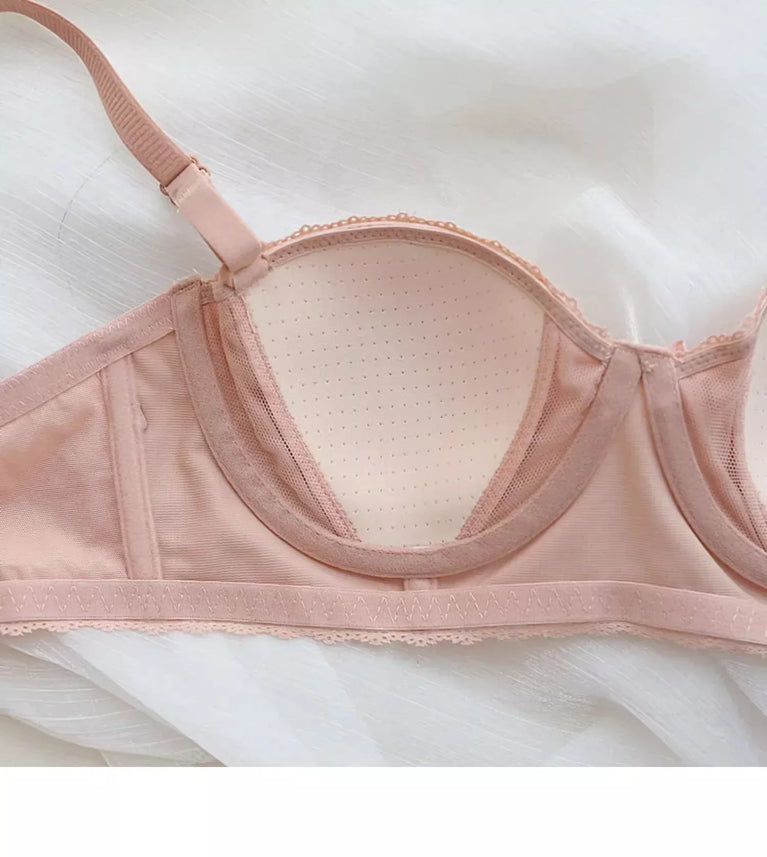 Luxury Satin Deep V Bra | Soft Steel-Free Push-Up Lingerie