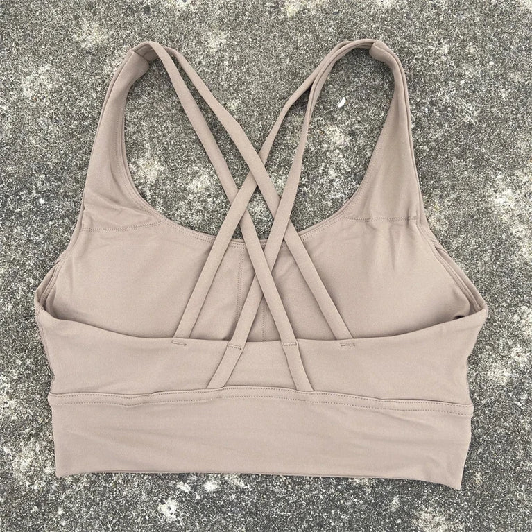 High-Support Cross-Strap Sports Bra | Professional Yoga Vest