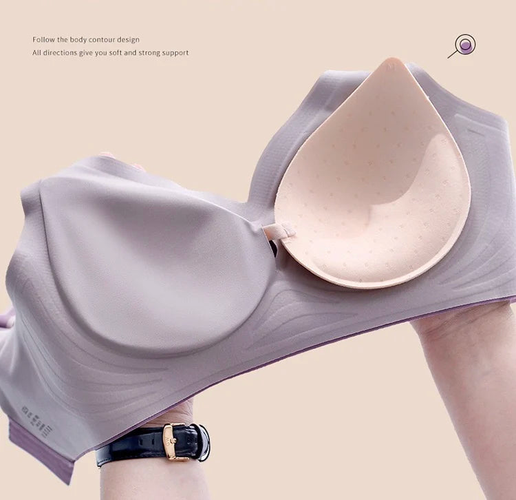 Plus Size Seamless Push-Up Bra | Wireless Shockproof Comfort