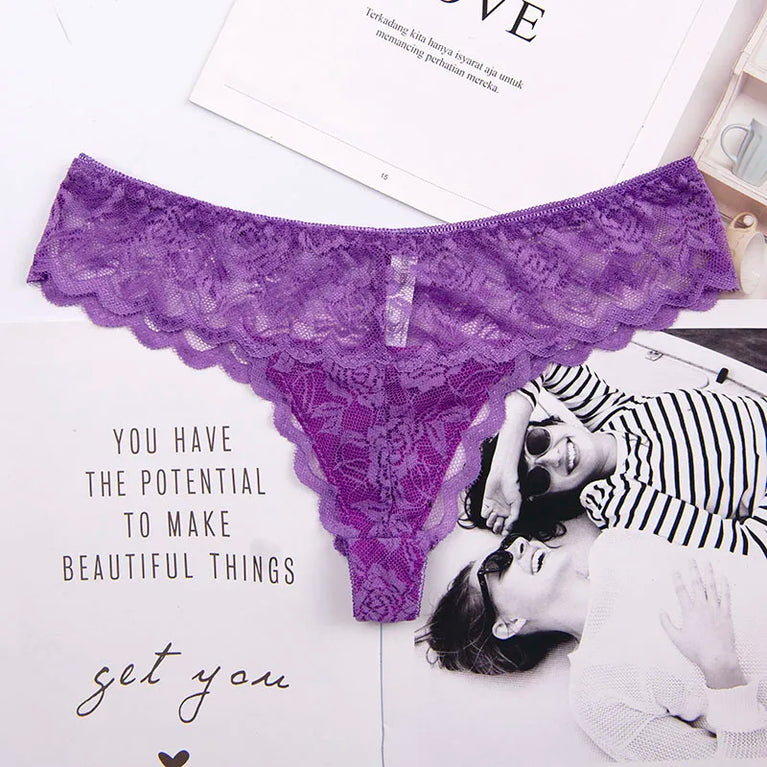 Seamless Low-Waist G-String Set | Leopard Pattern Cotton-Lined Thongs