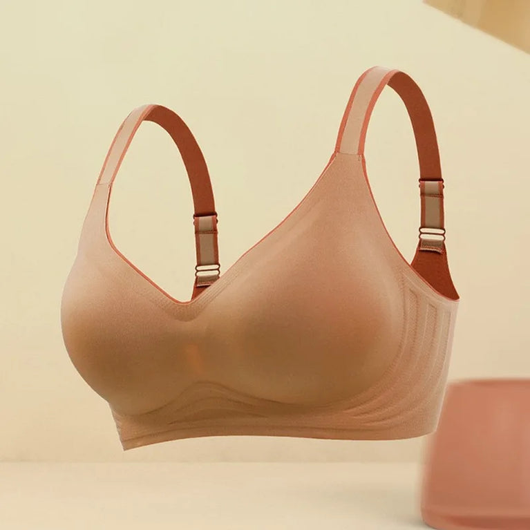 Plus Size Seamless Push-Up Bra | Wireless Shockproof Comfort