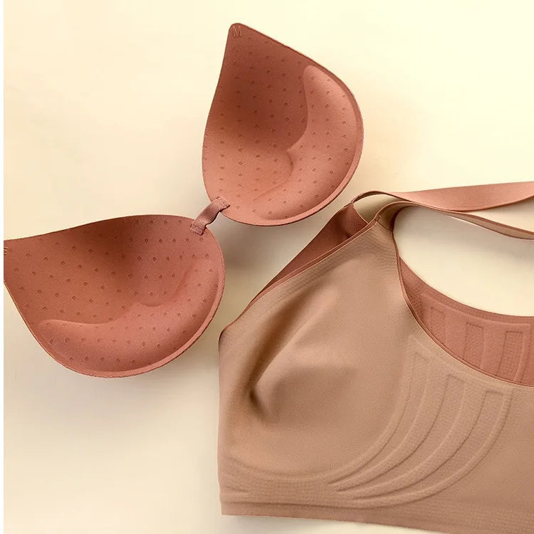 Plus Size Seamless Push-Up Bra | Wireless Shockproof Comfort