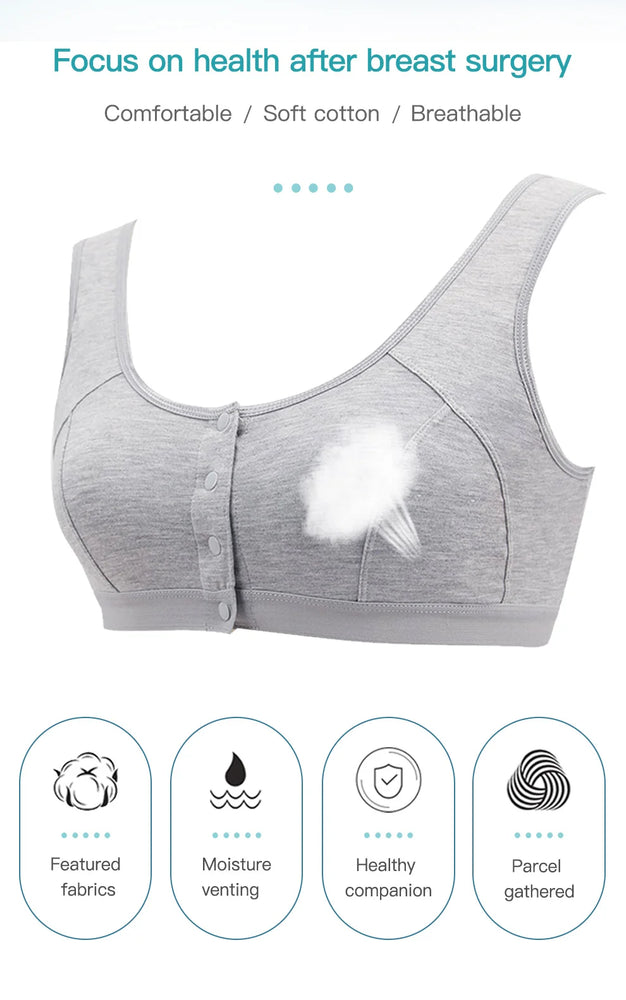 Mastectomy Pocket Bra – Modal Front-Closure Recovery Support