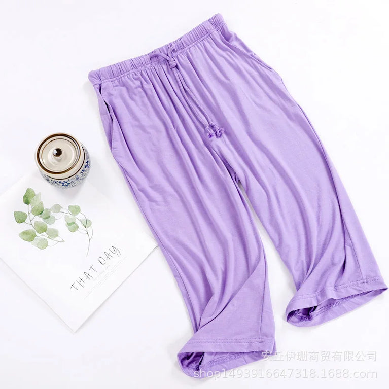 Cropped Pajama Pants | Soft Summer Home Trousers