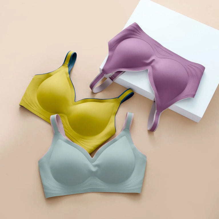 Plus Size Seamless Push-Up Bra | Wireless Shockproof Comfort