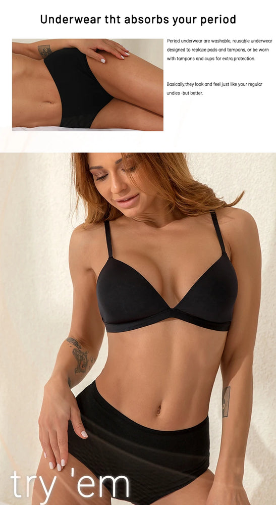 4-Layer Leakproof Period Briefs | High-Rise Absorbent Lingerie