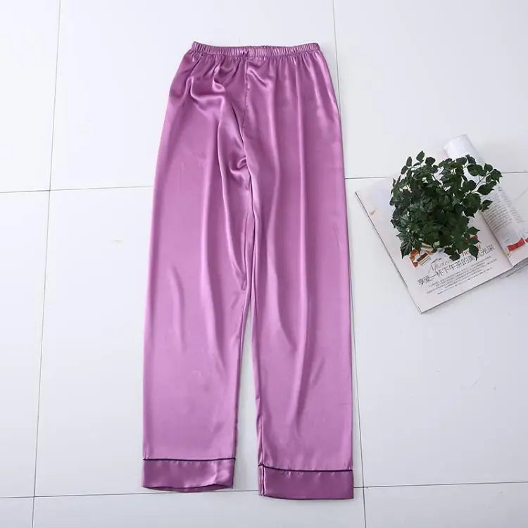 Silky Satin Pajama Pants | Soft Summer Home Trousers