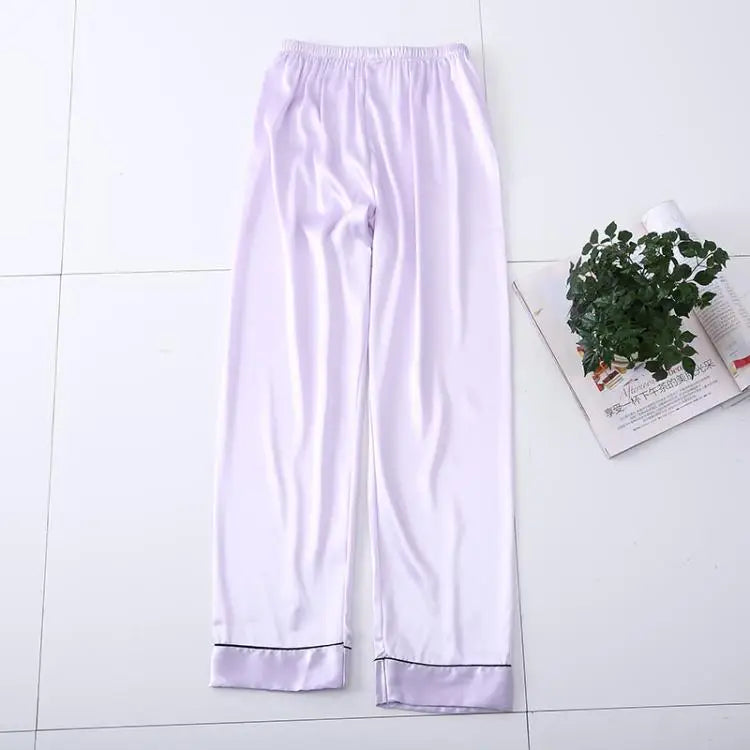 Silky Satin Pajama Pants | Soft Summer Home Trousers