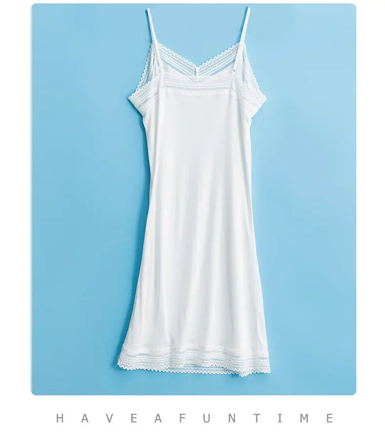 100% Natural Mulberry Silk Nightgown | Seamless Full Slip