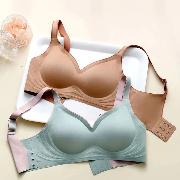 Plus Size Seamless Push-Up Bra | Wireless Shockproof Comfort