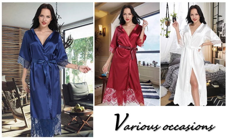 Luxury Silk Kimono Robe | Satin Bridesmaid Dressing Gown