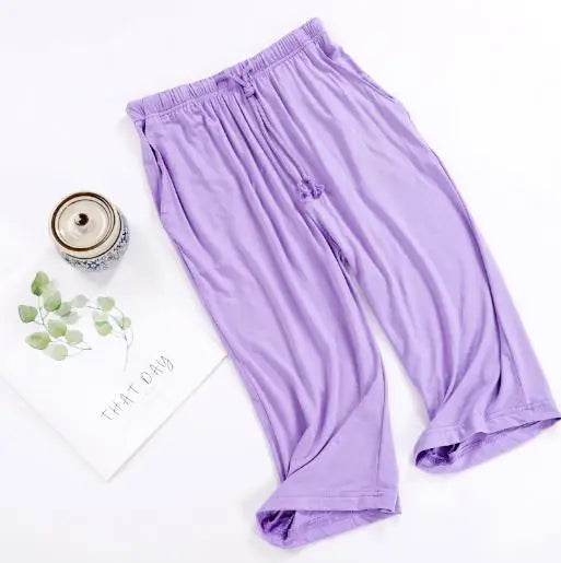 Cropped Pajama Pants | Soft Summer Home Trousers