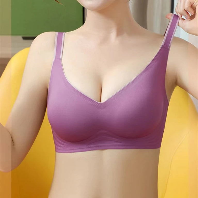 Plus Size Seamless Push-Up Bra | Wireless Shockproof Comfort