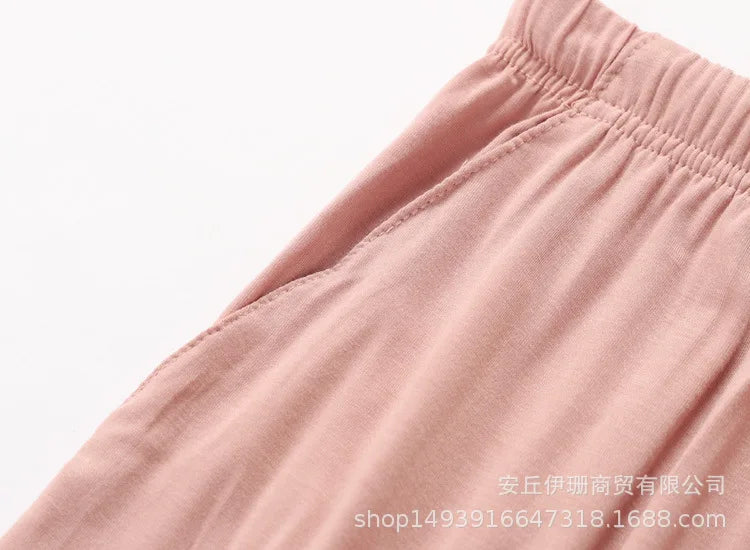 Cropped Pajama Pants | Soft Summer Home Trousers