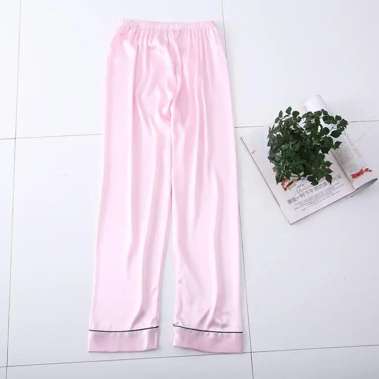 Silky Satin Pajama Pants | Soft Summer Home Trousers