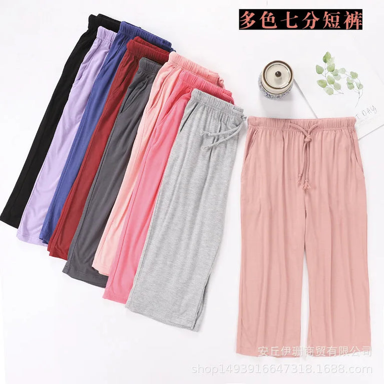 Cropped Pajama Pants | Soft Summer Home Trousers