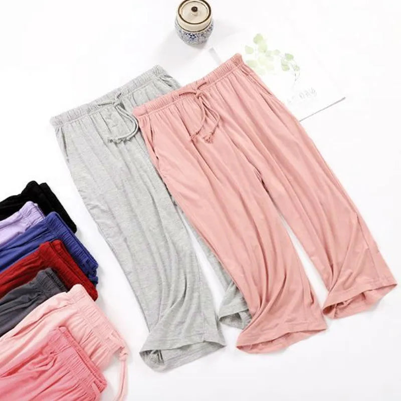 Cropped Pajama Pants | Soft Summer Home Trousers