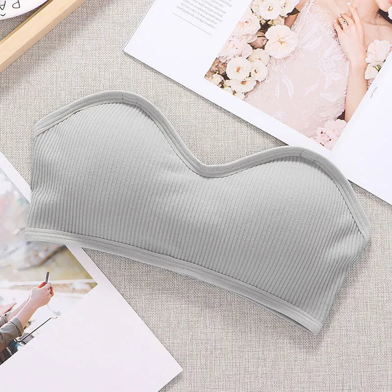 Strapless Push-Up Invisible Bra – Seamless Bandeau with Transparent Straps