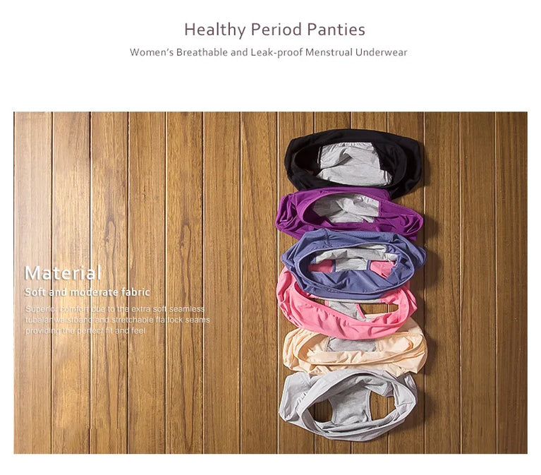 Leak-Proof Menstrual Briefs (3-Pack) – High-Rise Full Coverage Period & Incontinence Underwear