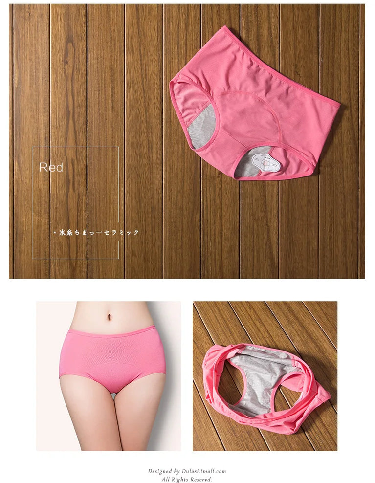 Leak-Proof Menstrual Briefs (3-Pack) – High-Rise Full Coverage Period & Incontinence Underwear