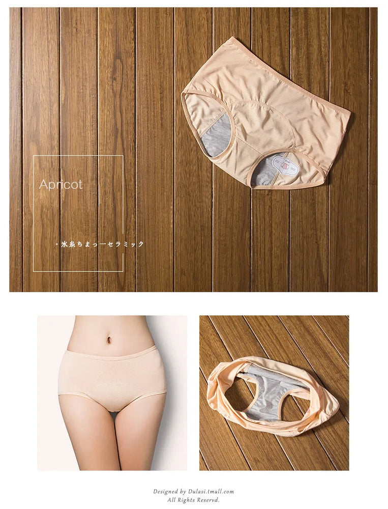 Leak-Proof Menstrual Briefs (3-Pack) – High-Rise Full Coverage Period & Incontinence Underwear