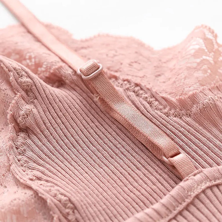 Silk-Cotton Camisole | Soft Lace Knitted Base Layer